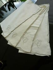 STOFFSERVIETTEN/PLATZSETS,  40 x 40 cm, 4 Stk., BEIGE, BESTICKT, BLÜTE & Rand