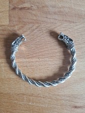 Toller Wolfskopf Armreif Metall Silberfarben Metallarmband
