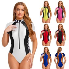 Damen Racer Kostüm Sexy Jumpsuit Rennanzug One Piece Unitard Outfit Overall