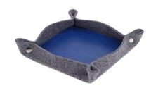 Taschenleerer Felex Office Aufbewahrungsschale Blau 19x19x3 cm aus echtem Leder