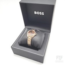 BOSS Analog Quarzuhr für Damen Rotgoldfarbenes Edelstahlarmband  - 1× Kratzer