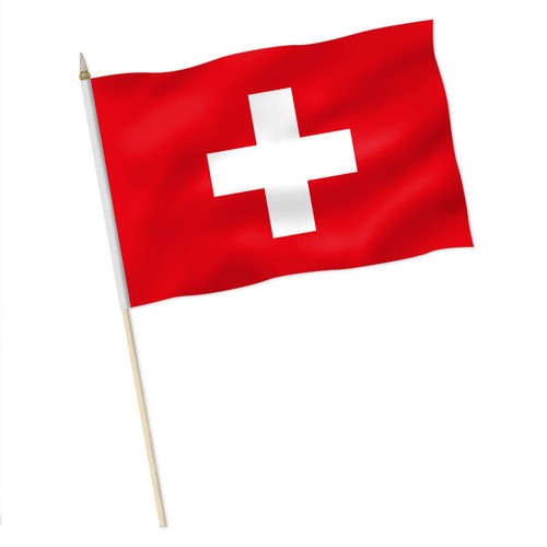 Schweiz flaggen stockfahne - schweiz, flaggen,