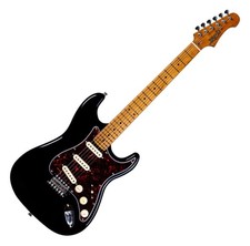 B-WARE Jet Guitars JS300 E-Gitarre Black ST-Style Linde Ahorn Roasted Maple