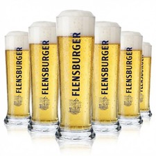 6x Flensburger Bier Glas 0,4l