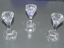 3 Stück Villeroy & Boch Kerzenständer Kristall Glas 13 cm hoch