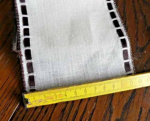 Stickband leinen natur - ,