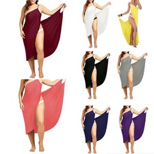 Damen Übergröße Bademode Bikini Cover Vertuschung Pareo Wickeltuch Strandkleid