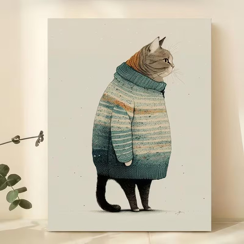Leinwanddrucke dicke katze im - ,