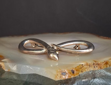 Brosche Edelstahl Schlange