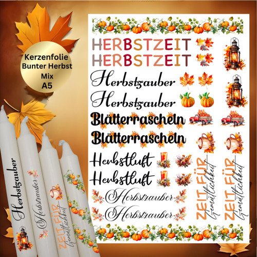 Kerzen tattoo herbst bunt a5 - ,