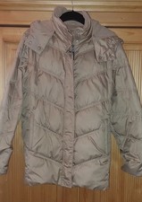 Esprit Damen Jacke XL beige / bronze Winterjacke abnehmbare Kapuze