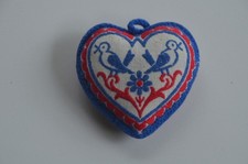 Nadelkissen / Vintage / Herz-Form / Vögel / Blume