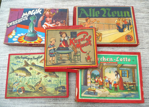 Frühe ddr brett spiele - 5x,