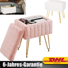 Schminkhocker Stuhl mit Stauraum quadratischer Hocker aus Samt moderner