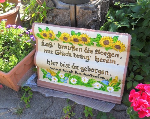 Dachziegel schild handbemalt - dachziegel,