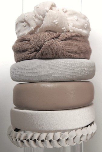 Haarreifen beige creme knoten - haarreifen,