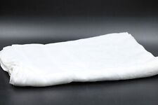 Alte Stoff Tischdecke Webmuster Leinen weiß geometrisches Muster 220 x 110 cm