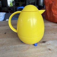 Retro Thermoskanne Leifheit Columbus Isokanne Kaffeekanne Vintage Gelb Blau