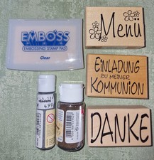 MEGA Embossing Set Kommunion Einladung Menü Danksagung + Pulver