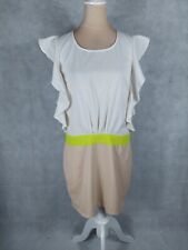 Kleid Aaiko Gr. M 38 (S/36) weiß gelb beige neon elegant Party dress Blusenkleid