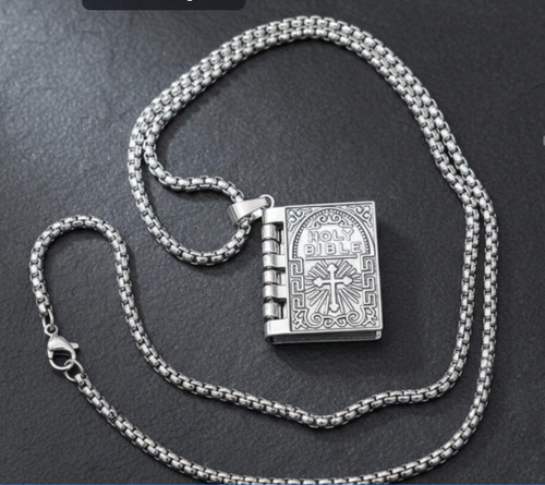 Silber bibel kreuz kette - kreuz,