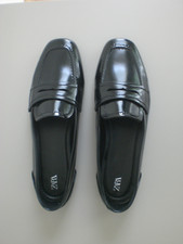 ZARA Damen Schuhe Halbschuhe College Loafer schwarz Gr 38 neu