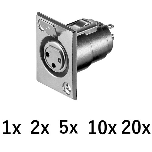 Pin xlr einbau buchse - 3,