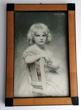 Biedermeier  Bilderrahmen aus Holz mit Glas und Bild " EVA "EDOUARD Cabrane 1904