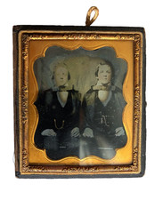 Daguerreotypie 1/6 Platte um 1860, Porträt zweier jungen Männer in Tracht Foto