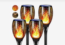 4x LED Solar Fackel Garten