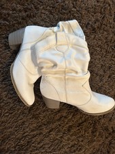 Damen Stiefel , Cowboy Stiefel , Weiß,  Gr. 39