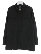 G-Star Fleet Garber Trench Mantel Herren XL Schwarz Zip Gefüttert Taschen Mid