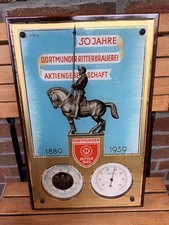 Glasschild Barometer ,, Dortmund Ritter Bier" von 1939