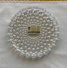 Kerzenteller Glasteller  Untersetzer Noppen Bleikristall 1950/60er ca. 11,5 cm