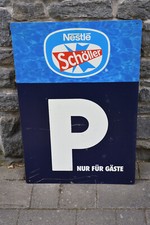 Altes Reklameschild 80er Jahre,Nestle Schöller Eis,Parkplatz Nur Für Gäste,Orig.