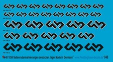Peddinghaus-Decals 1/48 1834 Seitenrudermarkierungen deutscher Jäger