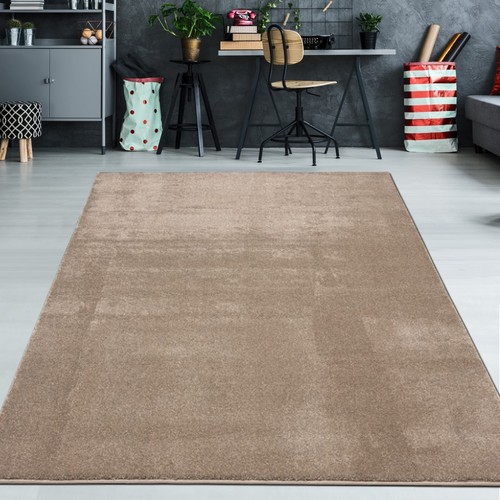 Teppich taupe uni - taupe, praktisch