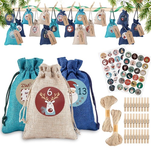Weihnachts adventkalender jute - adventkalender,
