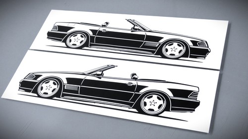 Mercedes 129 sticker - r, sl