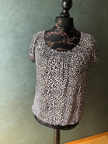 Damenbluse leopard kurzarm - kurzarm, gr