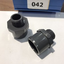 1x PVC Klebefitting, Rohrverbinder mit Gewinde 32 x 40 mm, 3/4“ (042)