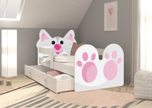 Kinderbett 80x140 180 katze - 80x140-180,