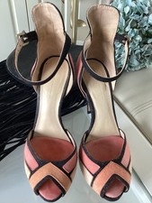 Zara  Sandaletten Peeptoes  High Heels orange apricot schwarz Gr. 36