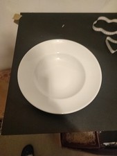 Weiße Pasta große tiefe  Porzellan Teller 5 Stück 