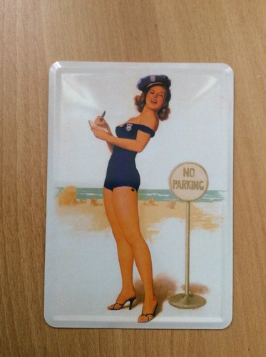 Kleines pin blechschild - kleines, pin-up