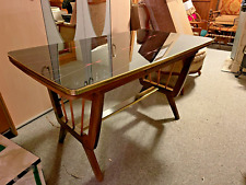 50er Jahre Multifunktionstisch mit Glasplatte Nierenära