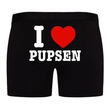 Männer fun Boxershort mit Spruch Lustig I Love Pupsen Herren Unterhose mit Motiv