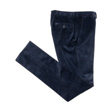 625$ RUBINACCI NAPOLI "Luca" Blaue Baumwoll-Cordhose 30 US / 46 EU