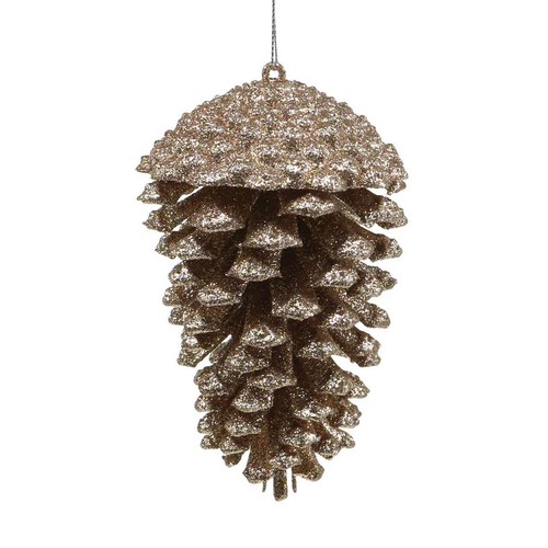 Tannenzapfen gold glitter 13cm - gold,