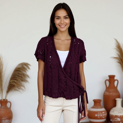 Boho folklore strickjacke lila - boho,